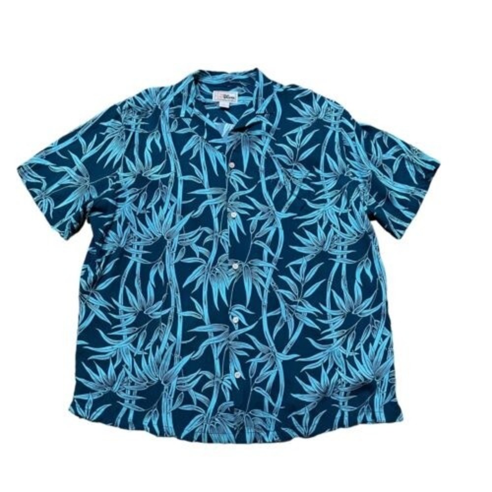Reyn Spooner Mens Hawaiian Shirt Size Large L Kuhio Dragonfly Rayon Blue Summer